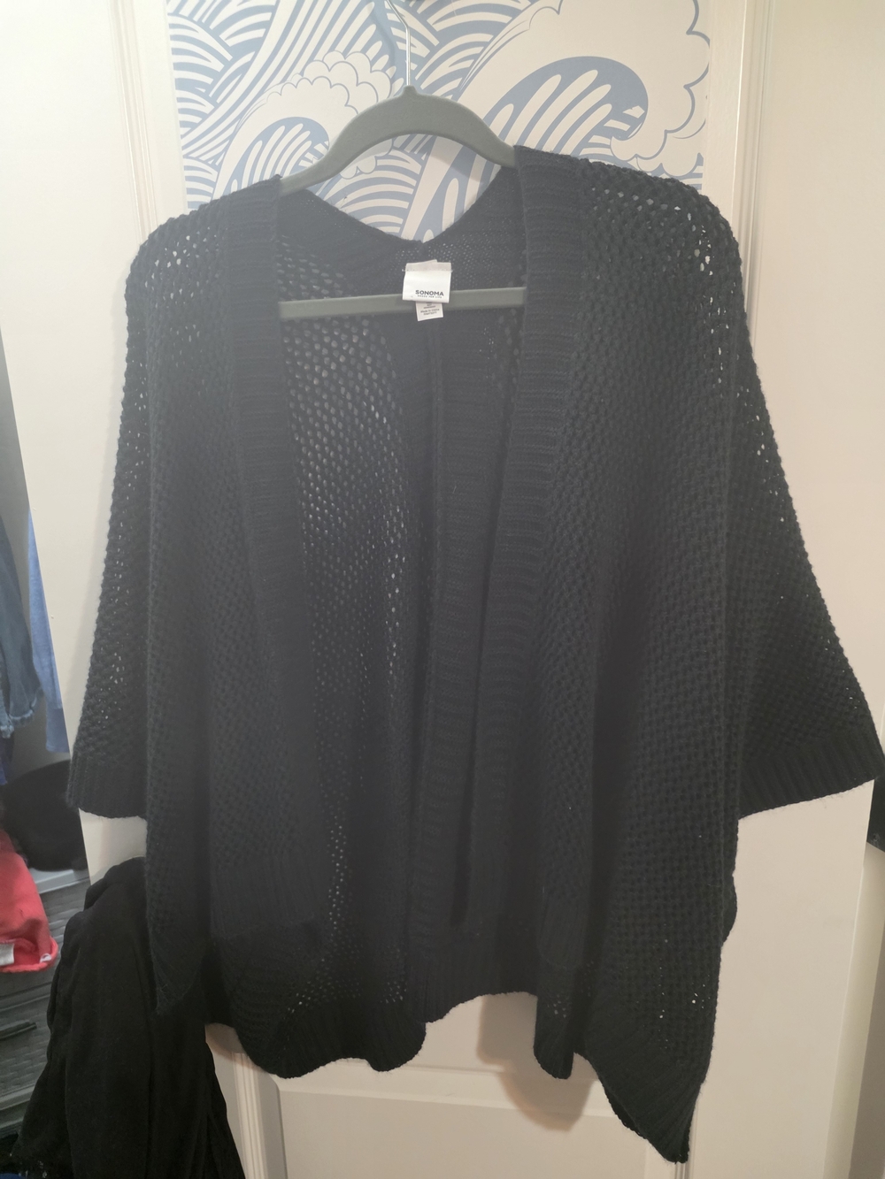 Sonoma Black Open-Weave Women's Cardigan